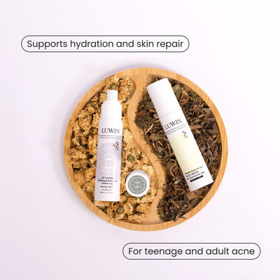Advanced Calming & Clear Duo – Acne Cream & Calming Mist Set for Clear Skin | LUWIN