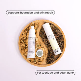 Advanced Calming & Clear Duo – Acne Cream & Calming Mist Set for Clear Skin | LUWIN