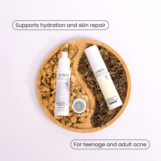 Advanced Calming & Clear Duo – Acne Cream & Calming Mist Set for Clear Skin | LUWIN