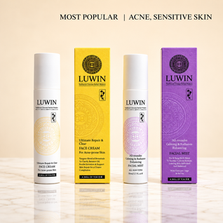 Advanced Calming & Clear Duo – Calming Mist & Face Cream Set for Clear Skin | LUWIN