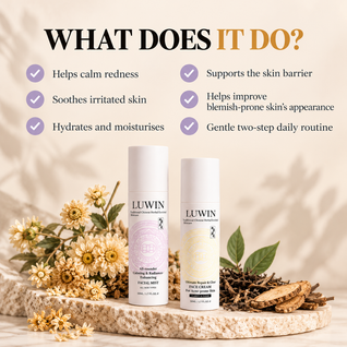 Advanced Calming & Clear Duo – Calming Mist & Face Cream Set for Clear Skin | LUWIN