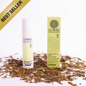 LUWIN Ultimate Repair & Clear Face Cream for acne prone skin elegant white bottle and box