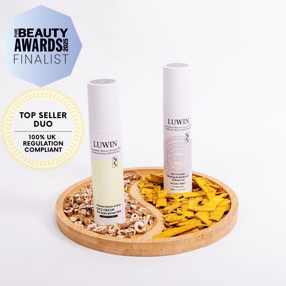 LUWIN Ultimate Calming & REpair Dup set for acne-prone skin, award finalist and trusted best-seller herbal skincare with visible results.